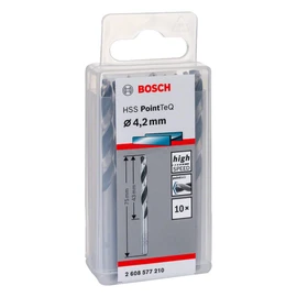 Bosch Professional HSS PointTeQ Twist Drill Bits (for Metal, 4.2 x 43 x 75 mm, Drill Driver Accessory), Pack of 10