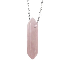 Natural Healing Crystal Stone Necklace Hexagonal Crystal Dot Pendant Necklace Spirit Crystal Necklace Anxiety Necklace Crystal Gift Crystal Healing Crystal Jewelry