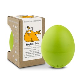 BrainStream BeepEgg Basic Egg Timer - Plays Tunes When Eggs are Ready, Works with Any Egg Size, Temperature-Sensitive for Precise Cooking, Made in Germany, Fun Kitchen Essential (Green)