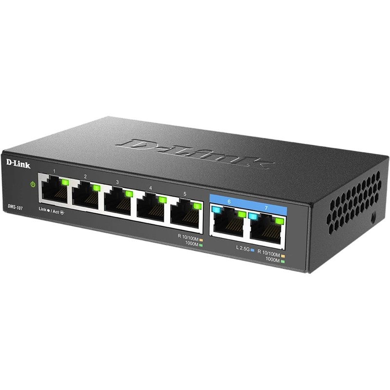 D-Link 7-Port 2.5GB Unmanaged Gaming Switch with 2 x 2.5G,