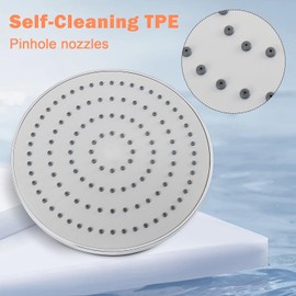 High Pressure Shower Head with 11 IN Adjustable Arm, HarJue Rainfall Showerhead with Shower Arm-Make Water Flow Down Vertically for Better Bathing Experience(8 In, Chrome)