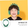 Operitacx Rhinestone Dinosaur Ear Headphones with Mic Soft Earmuffs Volume