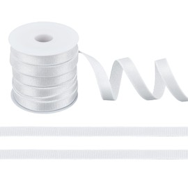 NBEADS 10.94 Yards(10m) Bra Strap Elastic, 10mm Flat Elastic Bra Strap Polyester Elastic Band Stretchable Adjustable Cord Ribbon for DIY Shoulder Bra Clothes Waistband Sewing Project, White