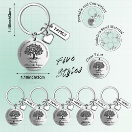 Sureio 30 Pcs Family Reunion Gifts Family Tree Keychain with Heart and Charm Favors, 5 Styles