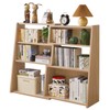 Aibiju Expandable Bookcase, 4-Tier Ladder Open Storage Bookshelf, Storage Organizer