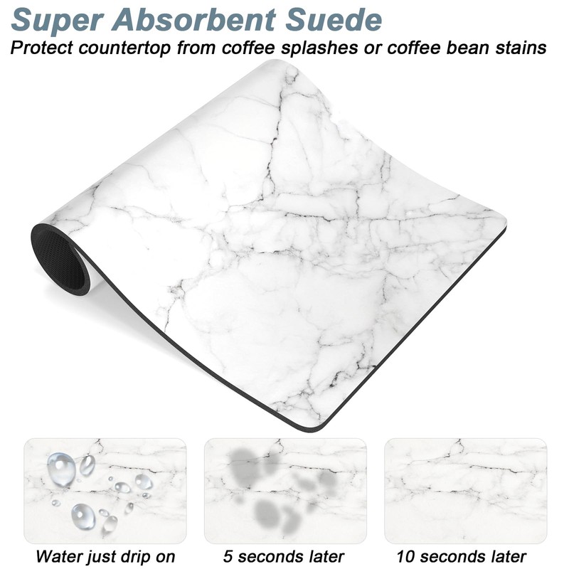 Rnivvi Coffee Mat, 12" x 19" Cute Marble Style Coffee
