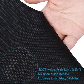 Simthread Fusible No Show Mesh Cut Away Stabilizer Black Color for Embroidery and Sewing - Weight 1.9 Ounces 12" x 10 Yards/Roll