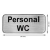 BIKE-label 900033 3D Sticker Aluminium Look Sign Personal Toilet Sign