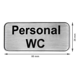 BIKE-label 900033 3D Sticker Aluminium Look Sign Personal Toilet Sign 80 x 35 mm