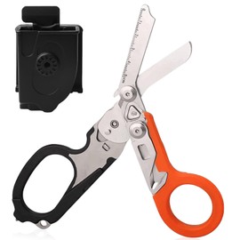 Multitool Rescue Scissors with 6 Functions, Raptor Response Emergency Scissors, Foldable Scissor Pliers with Holster and Adjustment Key Stainless Steel Trauma Scissors for Rescuers