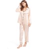 Finvizo Womens Silk Satin Pyjamas Set: Ladies Pajamas Long Sleeve