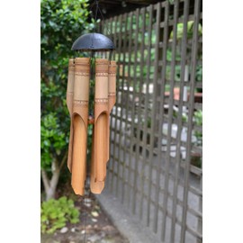 Cohasset Gifts 185 Cohasset Lace Simple Bamboo Wind Chime, Large, Hand Stained Design
