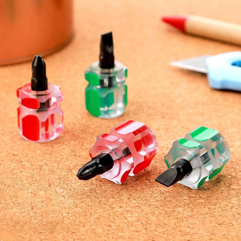 Mini Stubby Screwdriver, 3 Pieces Mini Flat Head Screwdriver with