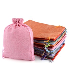 Pack of 25 Jute Bags with Drawstring, Jute Bags, 13 x 18 cm, Cotton Bags, Fabric Bags for Advent Calendar, Gift Bags for Weddings, Christmas Gift