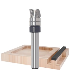 Solid Carbide Spiral Flush Trim Router Bits, 3-Flutes Down Cut Clearing & Pattern Router Bit, Top Bearing Template Router Bit for Wood Flush Trimming, Mortising (1/4 Inch Shank, 3/8”x1/4”)