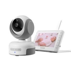 BLACK+DECKER Smart Video Baby Monitor PRO - 5" Screen, Full HD 1080p Image Sensor, WiFi & App Compatible, Pan-Tilt-Zoom, Smooth Motion, 2 Way Talk, Infrared Night Vision, Room Temperature Monitoring