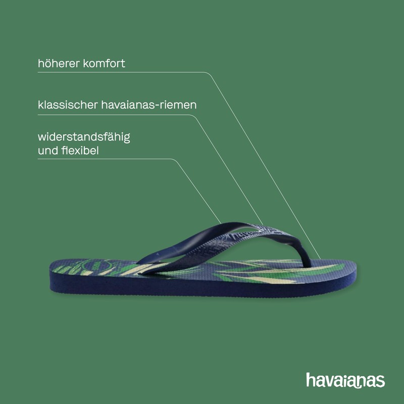 Havaianas Men's Aloha Flip Flops, Navy Blue Navy Blue Navy
