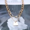 Allereya Geometric Square Layered Necklace Gold Square Pendant Necklace Choker