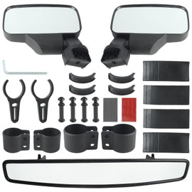 GoaMotors UTV Side Rear View Mirror & Center View Mirror With 1.75" to 2" Roll Bar Cage, Offroad Adjustable Rear View Side Mirrors Fit for Polaris RZR for Pioneer for Yamaha for Kawasaki