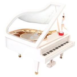 Sugarello Music Box, Piano-Shaped Music Box, Ballerina, Interior Toy, Present, Piano Goods, Piano Recitals, Celebrations, Children, Piano (M 0.6 x 6.3 x 6.3 inches (15 x 16 x 9.2 H)