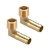 sourcing map Brass Barb Hose Fitting, 90 Degree Elbow 12mm