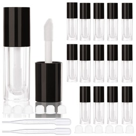 COSIDEA 14 Empty 6ml Large Brush Lip Gloss Tubes for DIY Lip Gloss Black Lip Gloss Container