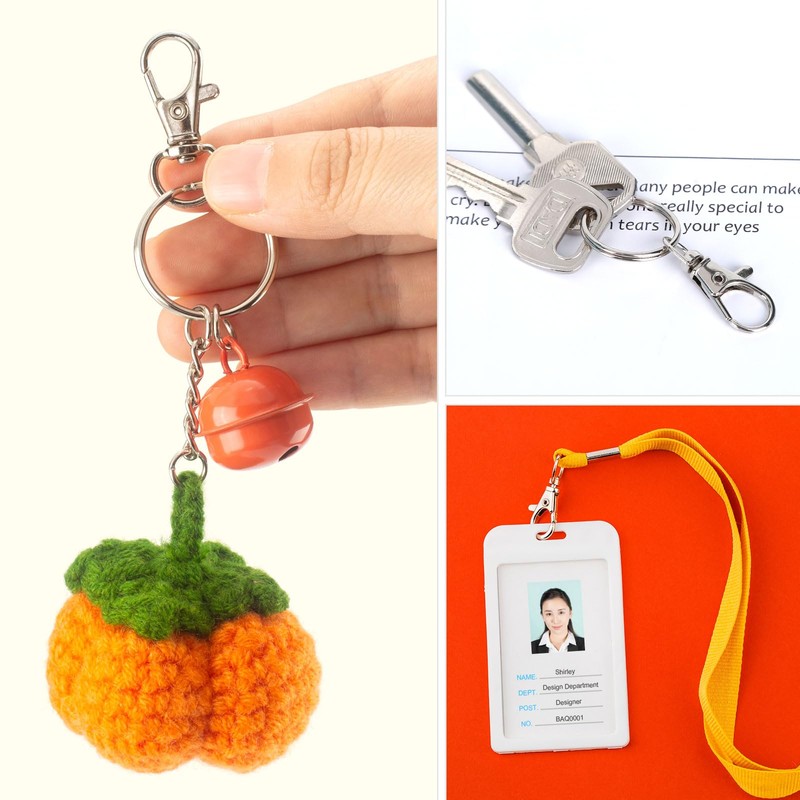 50PCS Metal Lobster Claw Clasp with Key Rings, 25PCS Keychains