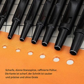 WUTA Coating Titanium Hole Punch Set, Round Hollow Punch Cutting Tool, Hole Punch Set for Leather, Watch Strap, Sealing Belt (Pack of 5)