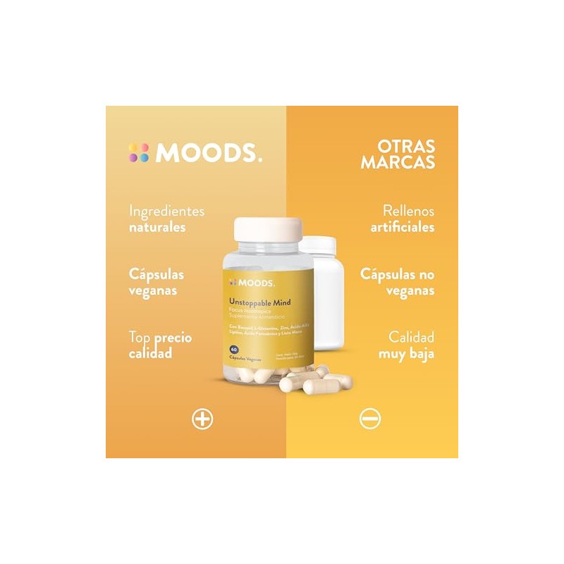 Nootrópico con Melena de León y L-Glutamina para Concentración -