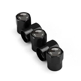 WOSITE 5Pcs Metal America Flag Tire Valve Stem Caps with O Rubber Ring, Universal Metal Valve Stem Covers for Cars, SUVs, Bike, Trucks, Motorcycles Decoration Accessories