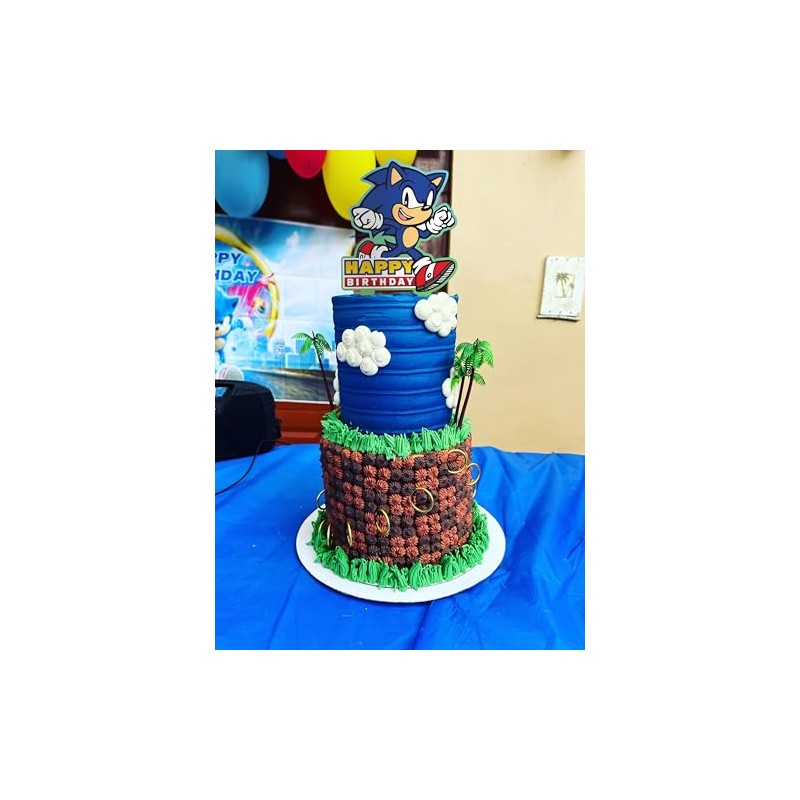 Decoración para tartas de cumpleaños de Sonic Gamer
