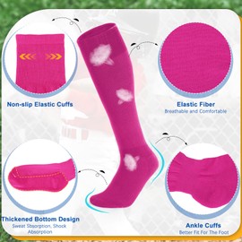 WHIPPY Youth Baseball Socks and Belt Combo, Elastic Softball Belt and Socks for Boys (2 Pairs of Socks & 1 Belt) Pink