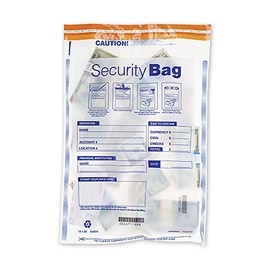ABC Security Single Pocket Bank Deposit Bags, 15 x 20", Clear - 100 Bags