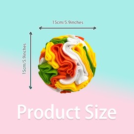 Benepoint Dog Snuffle Ball, Dog Treat Toys Interactive Sniff Ball, Dog Enrichment Snuffle Ball Dog Puzzle Feeder for Exercise,Sniff Training& Slow Feeding (Orange White Mix, 15cm)