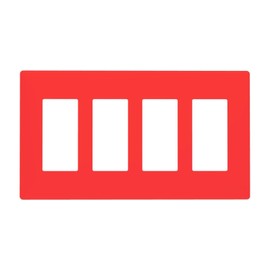 Red Decorative 4 Gang Screwless Quad Decorator Wall Plate Light/Rose/Bright Red Trendy Fashion Color Electrical Quadruple Device Rocker/Gfci Dimmer Receptacle Outlet Light Switch Cover Face Plate