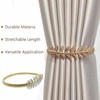 4 Pack Adjustable Gold Leaf Curtain Tie Backs, Elastic Alloy
