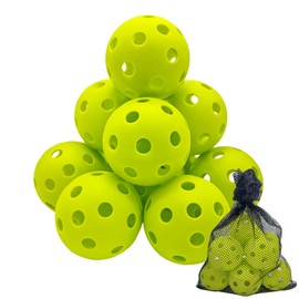 Avesfer Plastic Practice Baseballs 9 inch with Mesh Bag [Anti-Crack] Soft Training Baseball Balls Hitting Batting Indoor Outdoor Lightweight Hollow for Team Drills Coaching (Yellow Green 12 Pack)