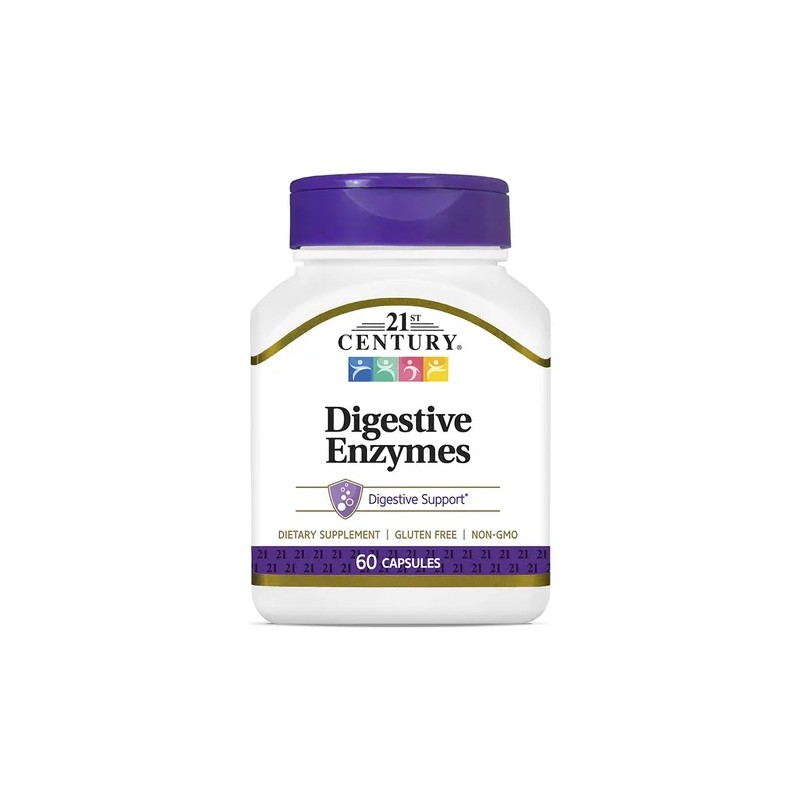 Suplemento Enzimas Digestivas 21st Century 60 Cápsulas Sin Gluten