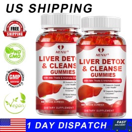 MENXI 2 Bottles Liver Support Gummy Detox & Repair Formula - with Milk Thistle Extract