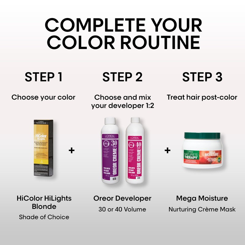 L'OREAL TECHNIQUE HiColor Blond HiLights Permanent Hair Color for Dark