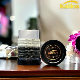 Kàllos 1.6–inch Metallic Elastic Hair Ties Multi-Colored Hair Wire Ties for kids, Elegance Premium Metal Hair Ties (1.6 inch, Black&Silver multi)