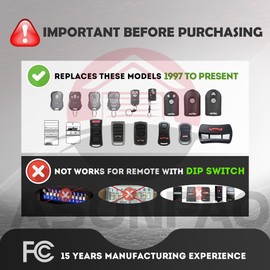 2 for GIT-3/ACSCTG Type 3 Intellicode Genie Garage Door Opener Remote, 3-Year-Warranty