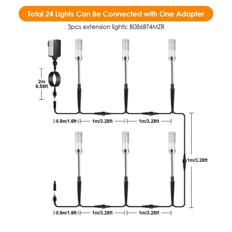 B-right LED Pathway Lights Outdoor, 6 Pcs Path Lights 570