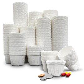 RE-GEN Gewachste Papiertöpfe, 56 ml, Mehrzweckbecher, flüssigkeitsbeständig, ideal für Medizin, Zuhause, Küche, Kunst und Handwerk, DIY, Soße, Portion, Auflaufförmchen, Soufflé, 500 Stück