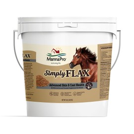 Manna Pro Simply Flax for Horses – Omega-3 Rich Flaxseed Supplement – Supports Coat Health, Joint Function & Immune System – Natural Source of Essential Fatty Acids – Ground Flax – 8 lb Bag
