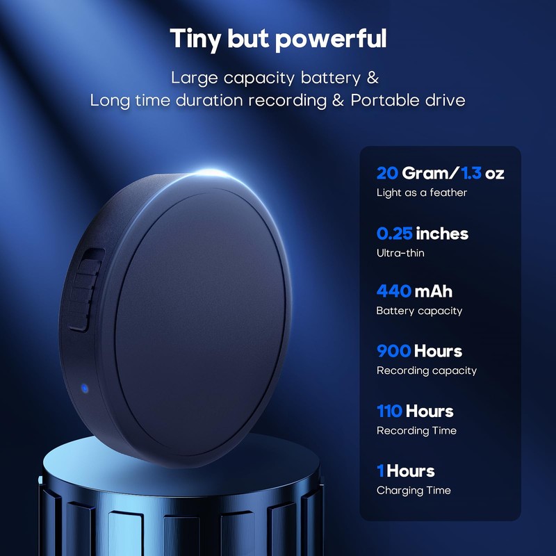 128G (1600 Hour) Magnetic Voice Activated Recorder - Nanezan Recording