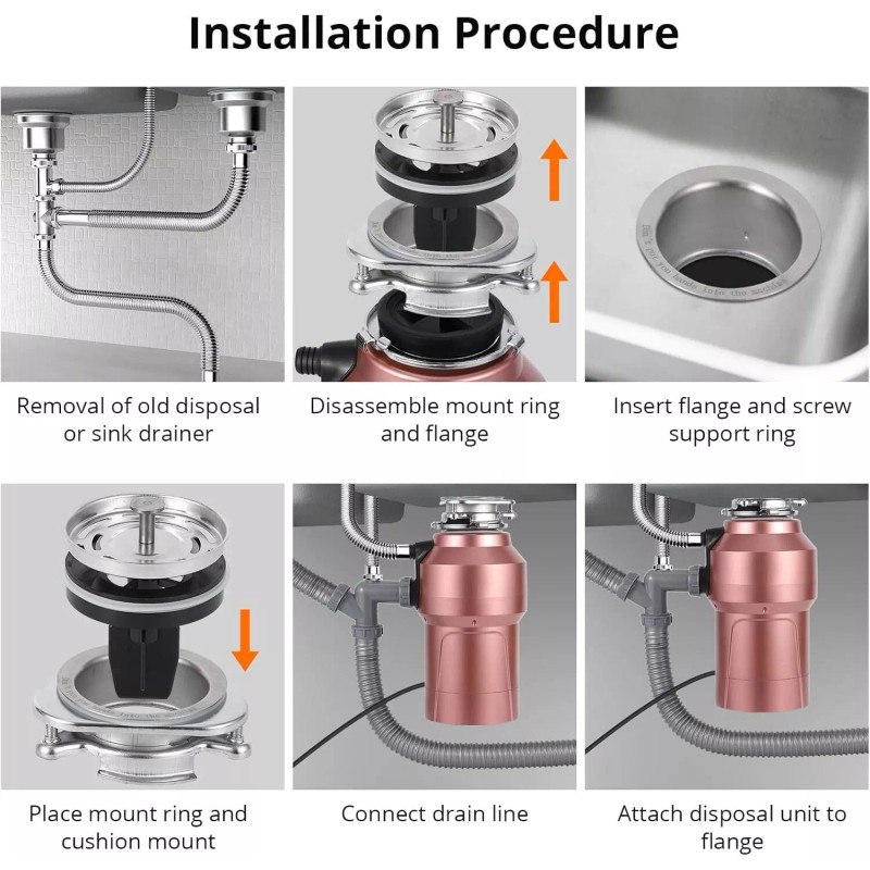 Garvee 560W Garbage Disposal Continuous Feed Food Waste Disposer Cleaner
