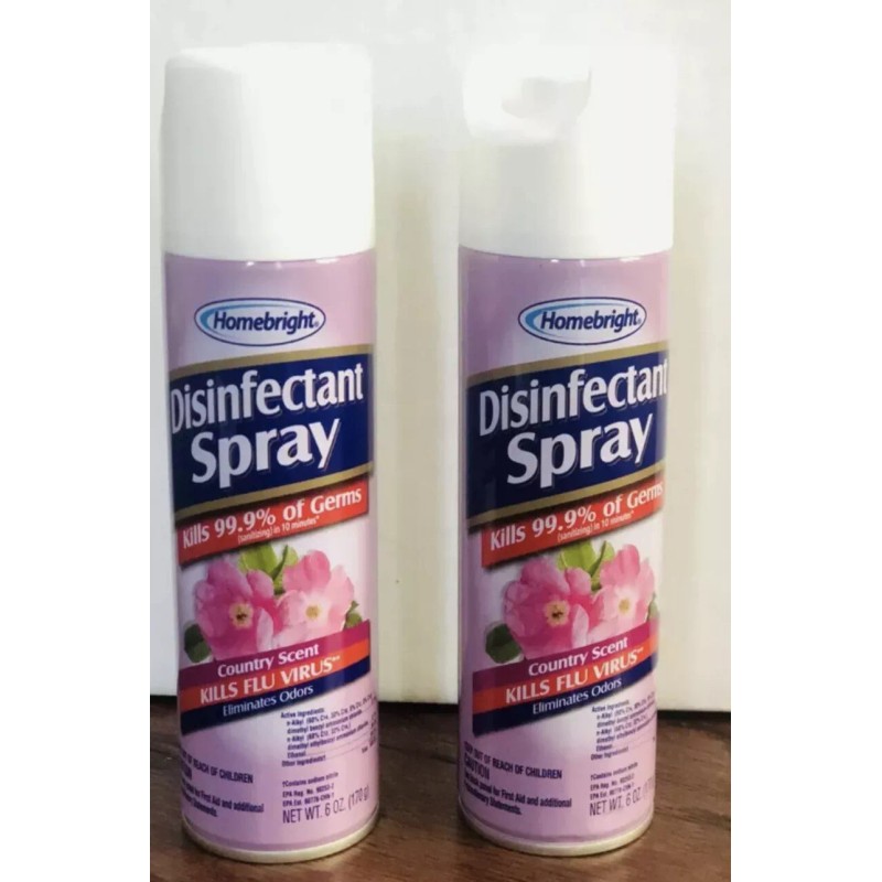 Homebright 2ea 6oz Cans Homebright Spray Country Scent Kills 99.9%