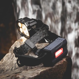Fenix HP25R v2.0 Headlamp, 1600 Lumen Spotlight, 400 lumens Floodlight and Red Light, USB-C Rechargeable with LumenTac Organizer