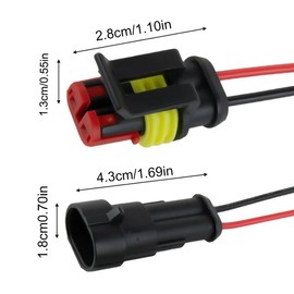 Car Auto Super Sealed Waterproof Electrical Connectors Plug Socket Kit, 10 Sets 2 Pin Waterproof Connector Automotive Wire, for Boats, Motorcycles, Scooters, Trucks, Quad Bikes, Bicycles